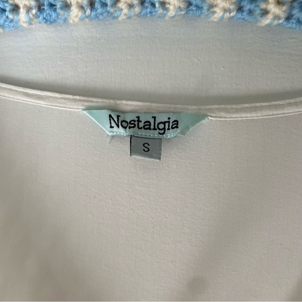 Nostalgia Boho White Crochet Detail Swim Coverup/ Tunic Size S - Picture 3 of 15